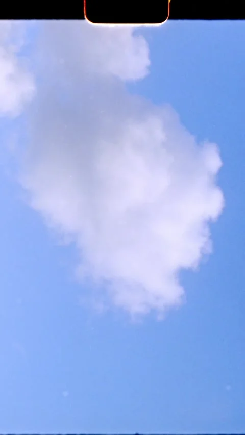 White cloud drifting in blue sky montage Stock Footage 293342173