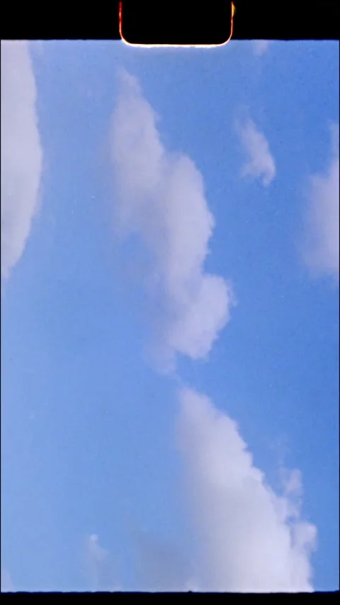 White cloud drifting in blue sky montage Stock Footage 293342332