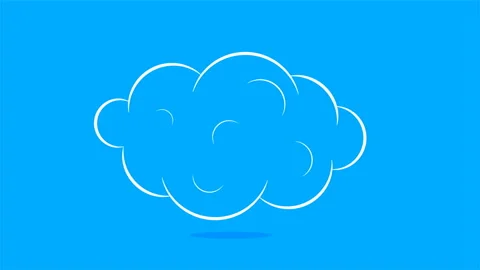 White cloud in a flat design Stock Footage 85487258
