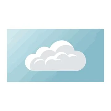White cloud flat illustration on blue textured background Illustration