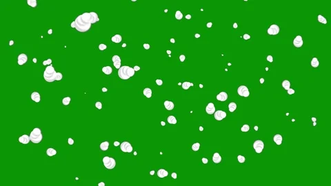 White cloud is floating air green screen lot bubbles background snow flowers Stock Footage 314064384