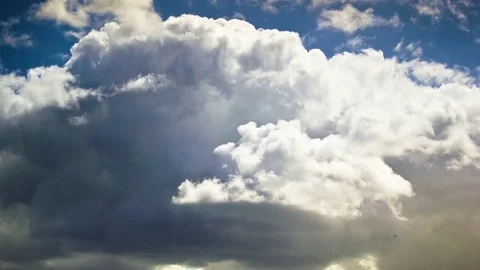 White cloud floating in blue sky Stock Footage 76104335