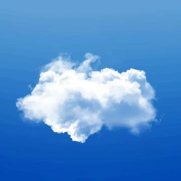 White Cloud Floating in Blue Sky Illustration
