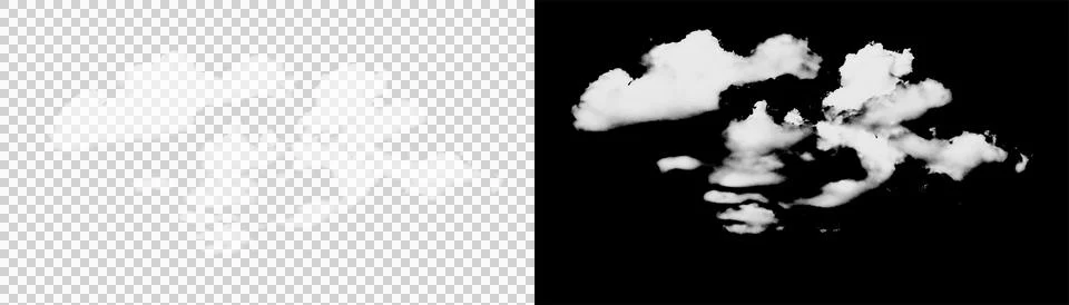 White cloud formation isolated on a transparent background for design Stock Illustration