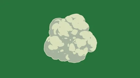 A white cloud on green background and green screen animated chromakey 库存影片 335682099