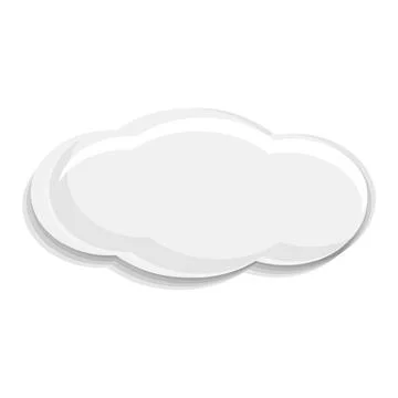 White cloud icon, cartoon style Stock Illustration