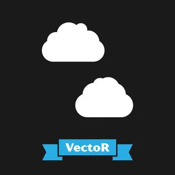 White Cloud icon isolated on black background. Vector 스톡 일러스트