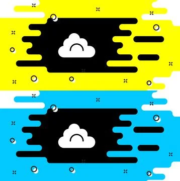 White Cloud icon isolated on black background. Vector Illustrazione stock