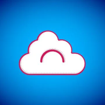 White Cloud icon isolated on blue background.  Vector Illustrazione stock