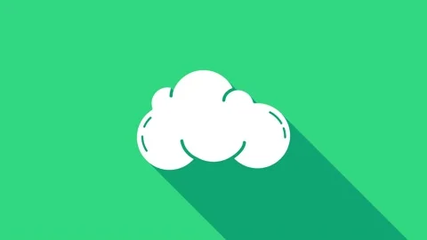White Cloud icon isolated on green background. 4K Video motion graphic animation Stock Footage 146945290
