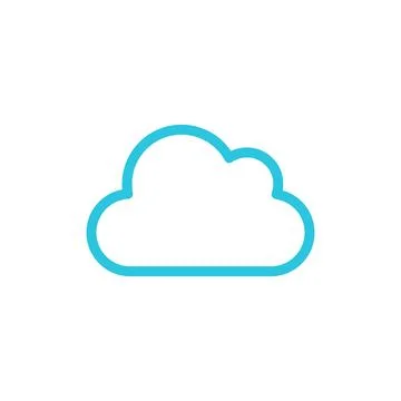 White cloud icon. Isolated on white background. From blue icon set. Illustrazione stock