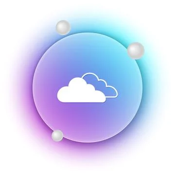 White Cloud icon isolated on white background. Blue and purple gradient cir.. Stock Illustration
