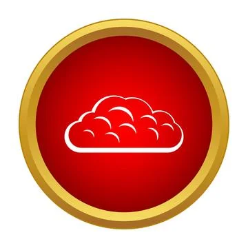 White cloud icon in red gold circle Stock Illustration