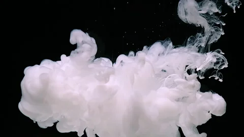 White cloud of ink on a black background. Cosmic magic abstract background Video stock 160411491