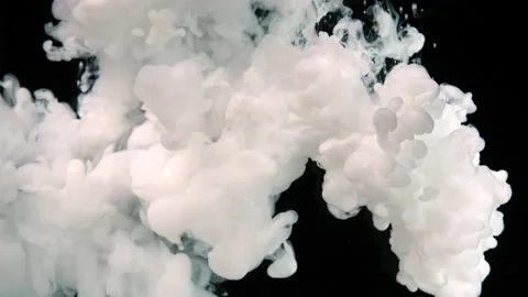 White cloud of ink on a black background. Fantastic white abstract background Stock-Footage 160672063