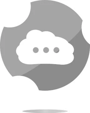 White cloud on internet icon isolated on white Stock Illustration