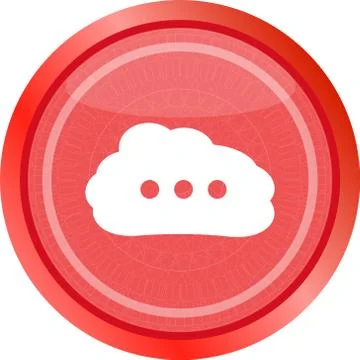 White cloud on internet icon isolated on white Stock Illustration
