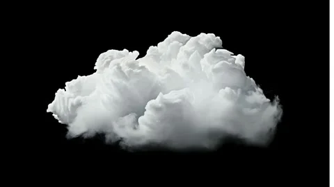 White Cloud Isolated on Black Background – Textured Smoke Brush Effect Stock Footage 305918537
