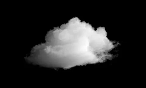 White cloud isolated on black background. 3D Rendering Stock Illustration