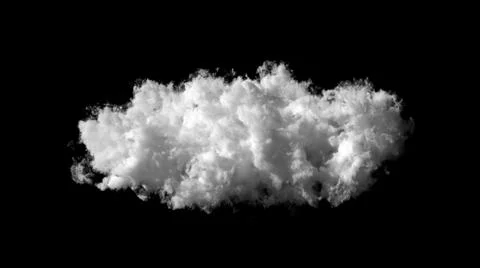 White cloud isolated on black background. 3D Rendering Stock Illustration