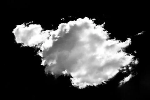 White cloud isolated on black background Stock Photos