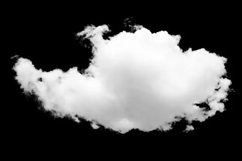White Cloud Isolated on Black Background. Stock Photos