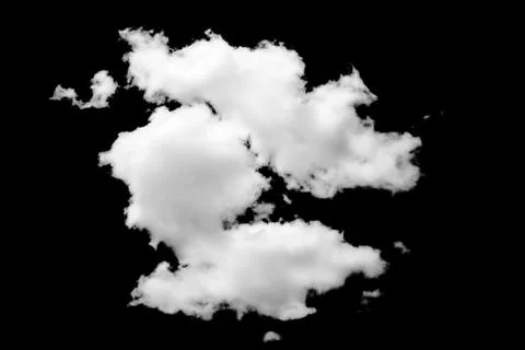 White Cloud Isolated on Black Background. Stock Photos