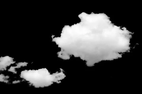 White Cloud Isolated on Black Background. Stock Photos