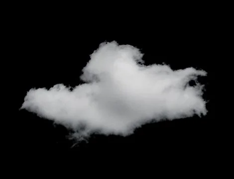 White cloud isolated on black background Foto stock