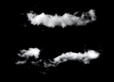 White cloud isolated on black background 스톡 사진
