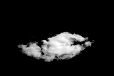 White cloud isolated on black background Stock Photos
