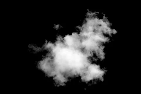 White cloud isolated on black background Stock Photos