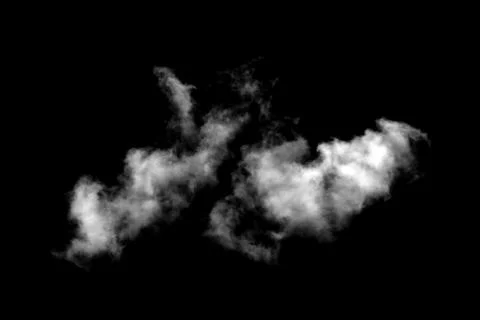 White cloud isolated on black background Stock Photos