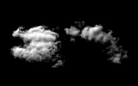 White cloud isolated on black background Stock Photos