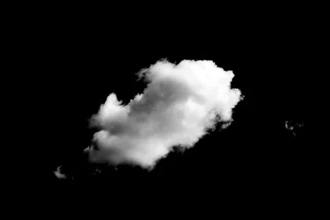 White cloud isolated on black background Stock Photos