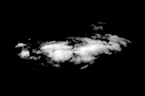 White cloud isolated on black background Stock Photos