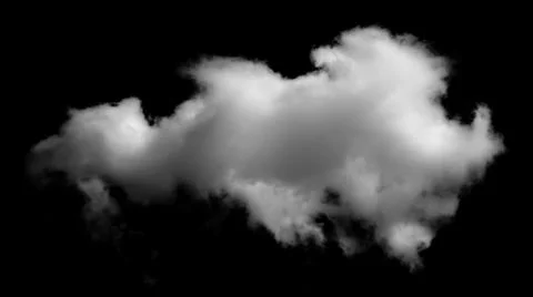 White cloud isolated on black background Stock Photos