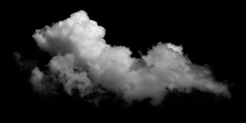White cloud isolated on black background Stock Photos