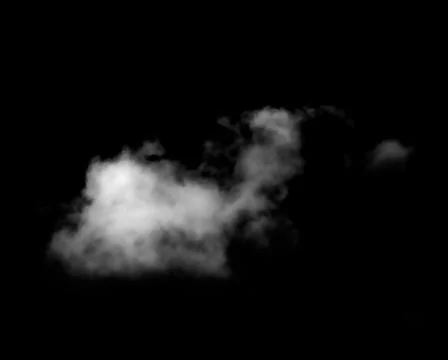 White Cloud Isolated on Black Background. 스톡 사진