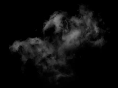 White Cloud Isolated on Black Background. Foto stock