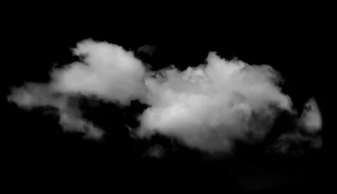 White Cloud Isolated on Black Background. 스톡 사진