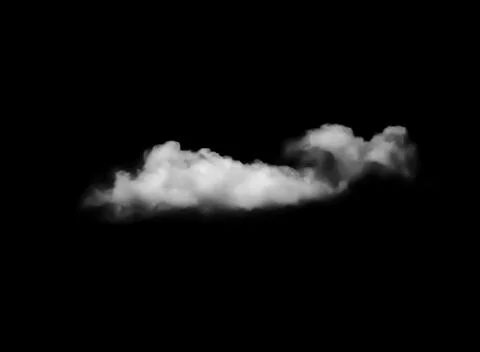 White Cloud Isolated on Black Background. 스톡 사진