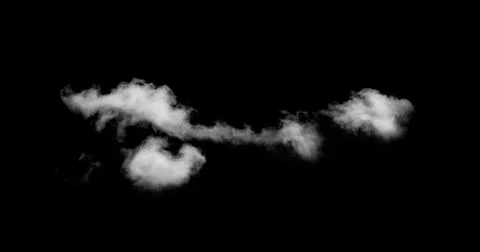 White Cloud Isolated on Black Background. Stock Photos