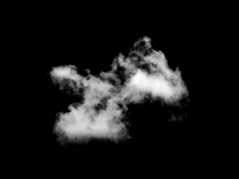 White cloud isolated on a black background, Real cloud photo, Separate whit.. Stock Photos