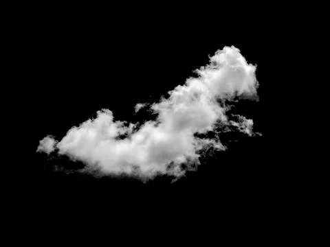 White cloud isolated on a black background, Real cloud photo, Separate whit.. Stock Photos