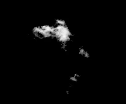 White cloud isolated on a black background, Real cloud photo, Separate whit.. Stock Photos