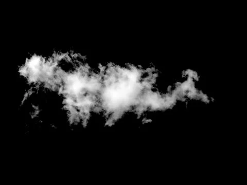 White cloud isolated on a black background, Real cloud photo, Separate whit.. Stock Photos