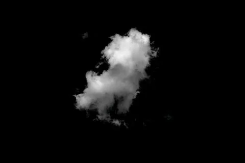 White cloud isolated black background, Real cloud photo, Separate white clo.. Foto stock