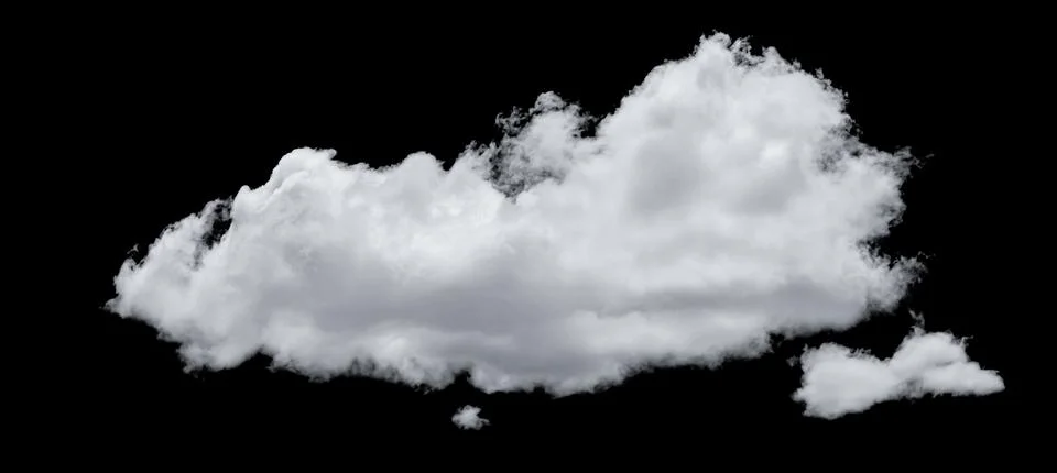 White cloud isolated on black background, Fluffy texture , Abstract smoke 写真素材