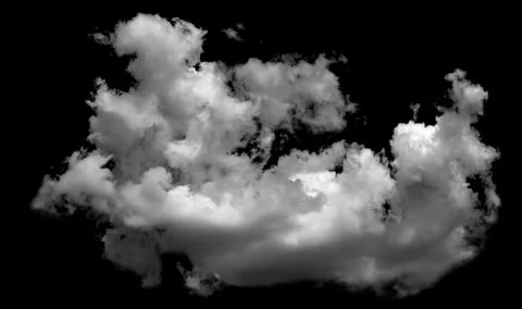 White cloud isolated on black background,Textured smoke,brush effect Stock Photos